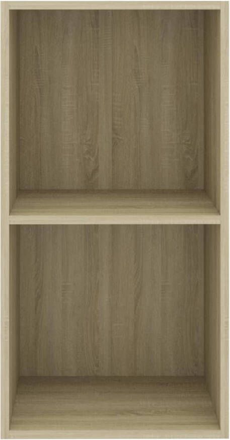 VidaXL -Boekenkast-met-2-schappen-40x30x76 5-cm-bewerkt-hout-sonoma-eik
