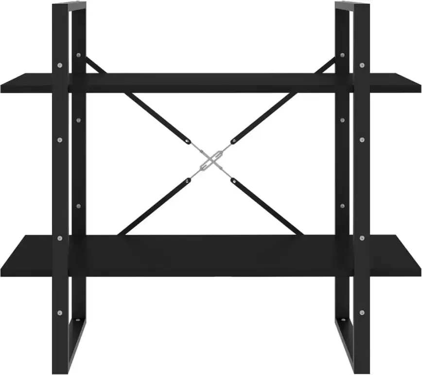 VidaXL -Boekenkast-met-2-schappen-80x30x70-cm-spaanplaat-zwart - Foto 3