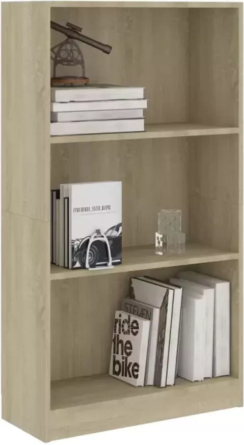 VidaXL -Boekenkast-met-3-schappen-60x24x109-cm-bewerkt-hout-sonoma-eik - Foto 5