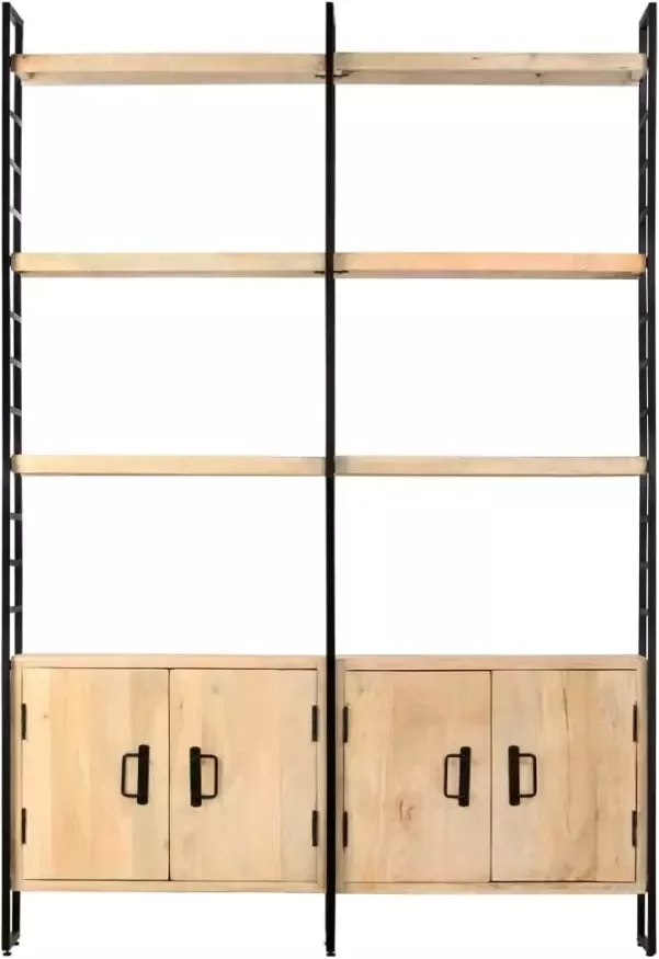 VidaXL -Boekenkast-met-4-schappen-124x30x180-cm-massief-mangohout - Foto 3