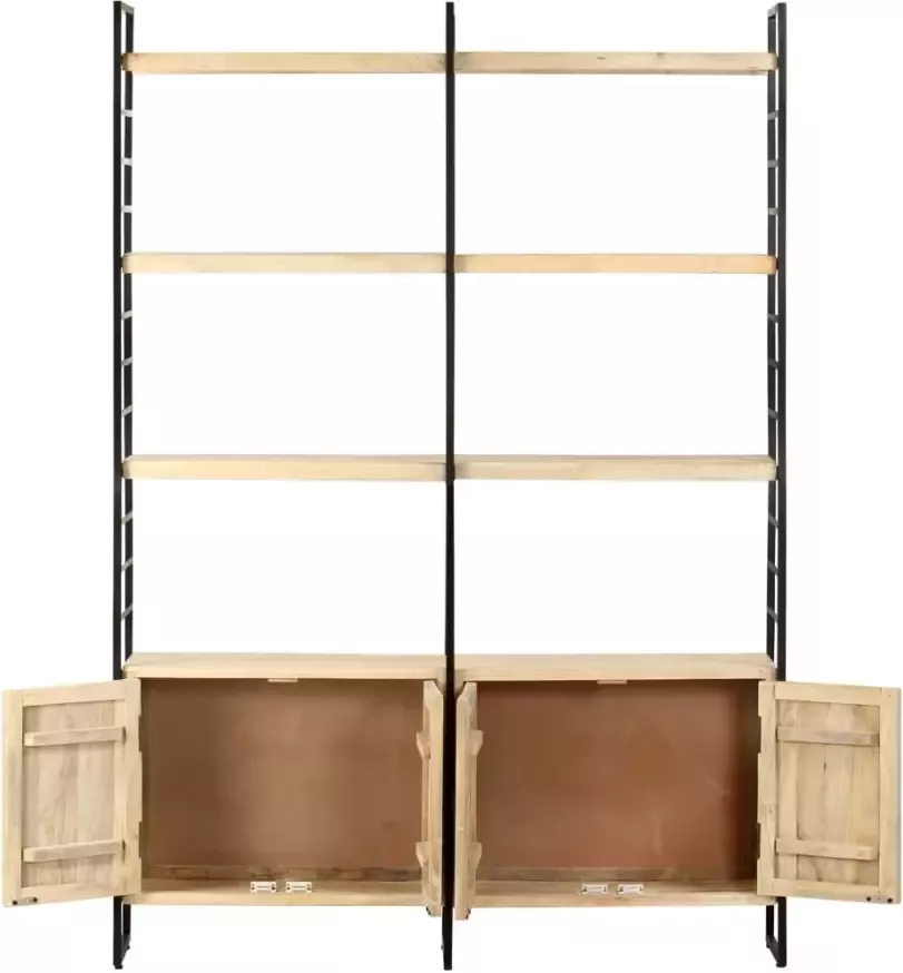 VidaXL -Boekenkast-met-4-schappen-124x30x180-cm-massief-mangohout - Foto 1