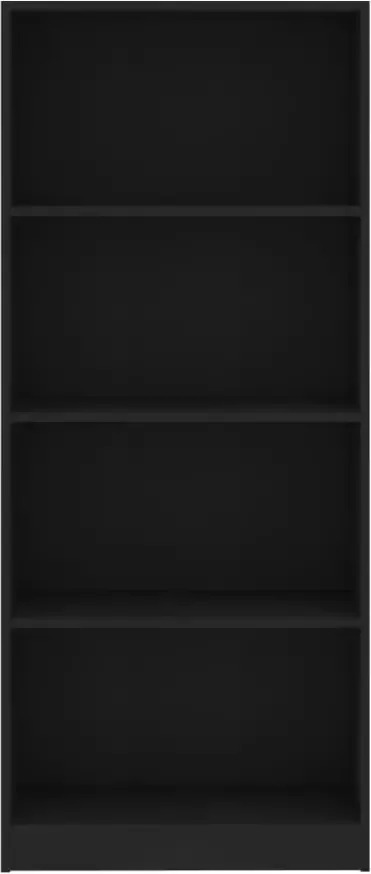 VidaXL -Boekenkast-met-4-schappen-60x24x142-cm-bewerkt-hout-zwart - Foto 3