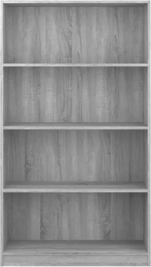 VidaXL -Boekenkast-met-4-schappen-80x24x142-cm-bewerkt-hout-grijs - Foto 3