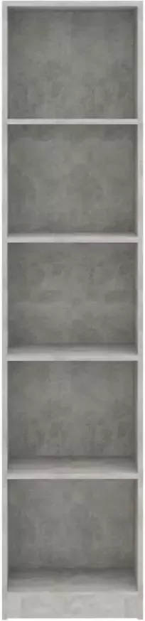 VidaXL -Boekenkast-met-5-schappen-40x24x175-cm-bewerkt-hout-betongrijs - Foto 4
