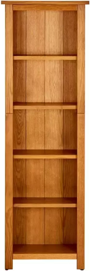 VidaXL -Boekenkast-met-5-schappen-45x22x140-cm-massief-eikenhout - Foto 5