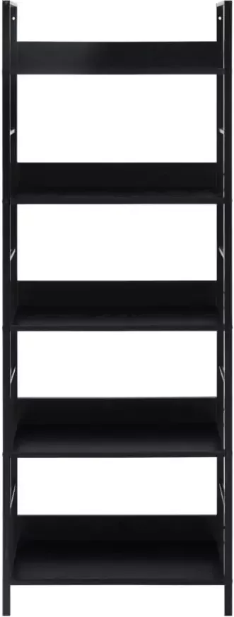VidaXL -Boekenkast-met-5-schappen-60x27 6x158 5-cm-bewerkt-hout-zwart - Foto 2