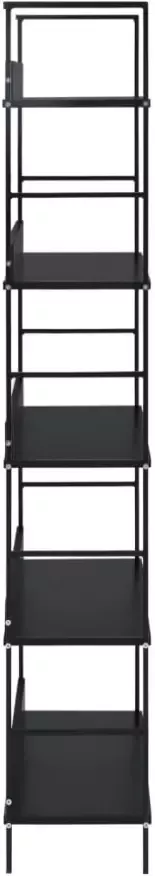VidaXL -Boekenkast-met-5-schappen-60x27 6x158 5-cm-bewerkt-hout-zwart - Foto 3