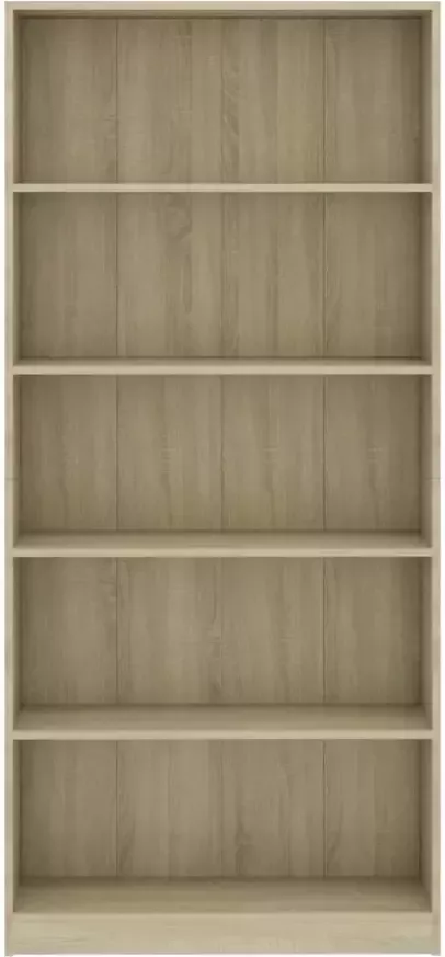 VidaXL -Boekenkast-met-5-schappen-80x24x175-cm-bewerkt-hout-sonoma-eik - Foto 3