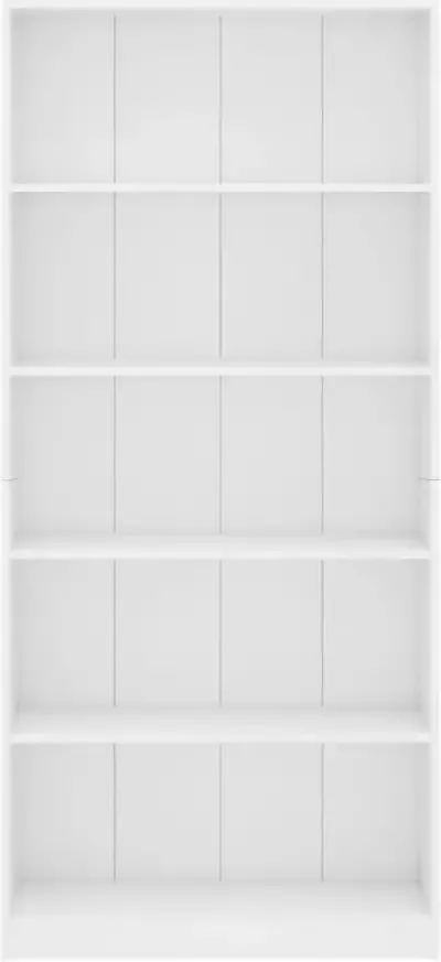 VidaXL -Boekenkast-met-5-schappen-80x24x175-cm-bewerkt-hout-wit - Foto 4