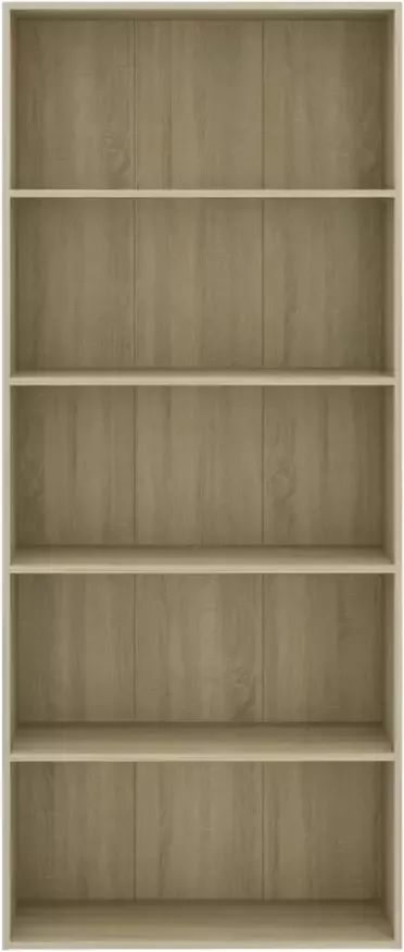 VidaXL -Boekenkast-met-5-schappen-80x30x189-cm-spaanplaat-sonoma-eiken - Foto 3