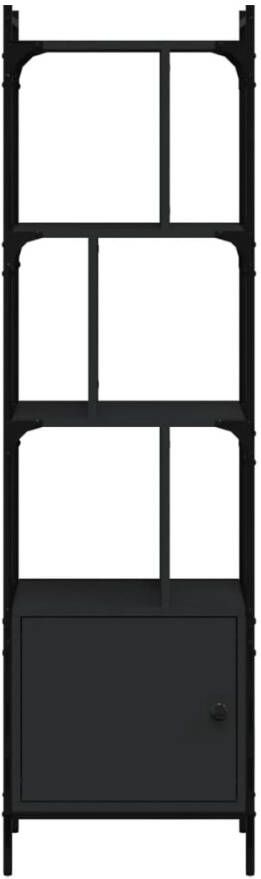 VidaXL -Boekenkast-met-deur-44 5x30x154 5-cm-bewerkt-hout-zwart - Foto 1