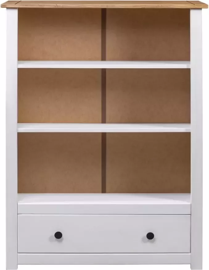 VidaXL -Boekenkast-Panama-Range-80x35x110-cm-massief-grenenhout-wit - Foto 3