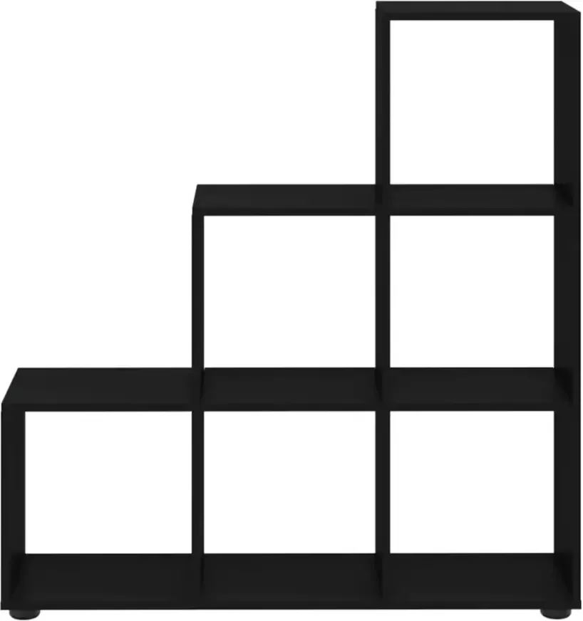 VidaXL -Boekenkast-trapvormig-107-cm-bewerkt-hout-zwart - Foto 3