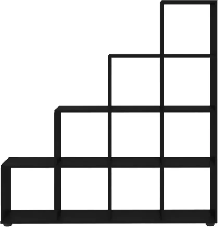 VidaXL -Boekenkast-trapvormig-142-cm-bewerkt-hout-zwart - Foto 3