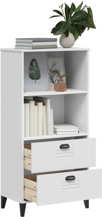 VidaXL -Boekenkast-VIKEN-60x35x123-cm-massief-grenenhout-wit - Foto 4