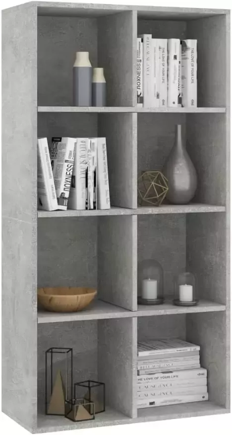 VidaXL -Boekenkast dressoir-66x30x130-cm-bewerkt-hout-betongrijs - Foto 5