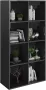 VIDAXL Boekenkast dressoir 66x30x130 cm spaanplaat hoogglans zwart - Thumbnail 3