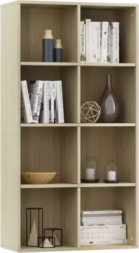 VidaXL -Boekenkast dressoir-66x30x130-cm-bewerkt-hout-sonoma-eikenkleur - Foto 4