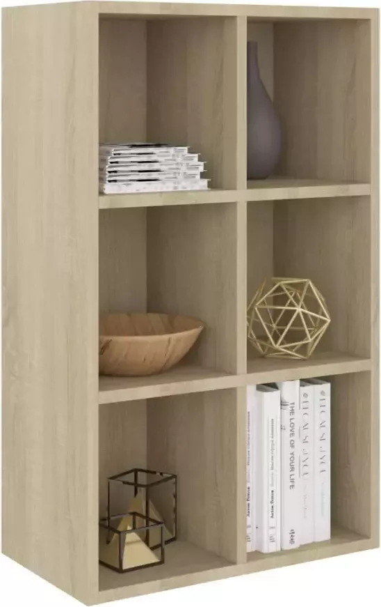 VidaXL -Boekenkast dressoir-66x30x97 8cm-bewerkt-hout-sonoma-eikenkleur - Foto 5