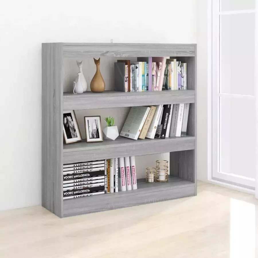 VidaXL -Boekenkast kamerscherm-100x30x103-cm-grijs-sonoma-eikenkleurig