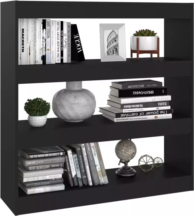 VidaXL -Boekenkast kamerscherm-100x30x103-cm-zwart - Foto 4