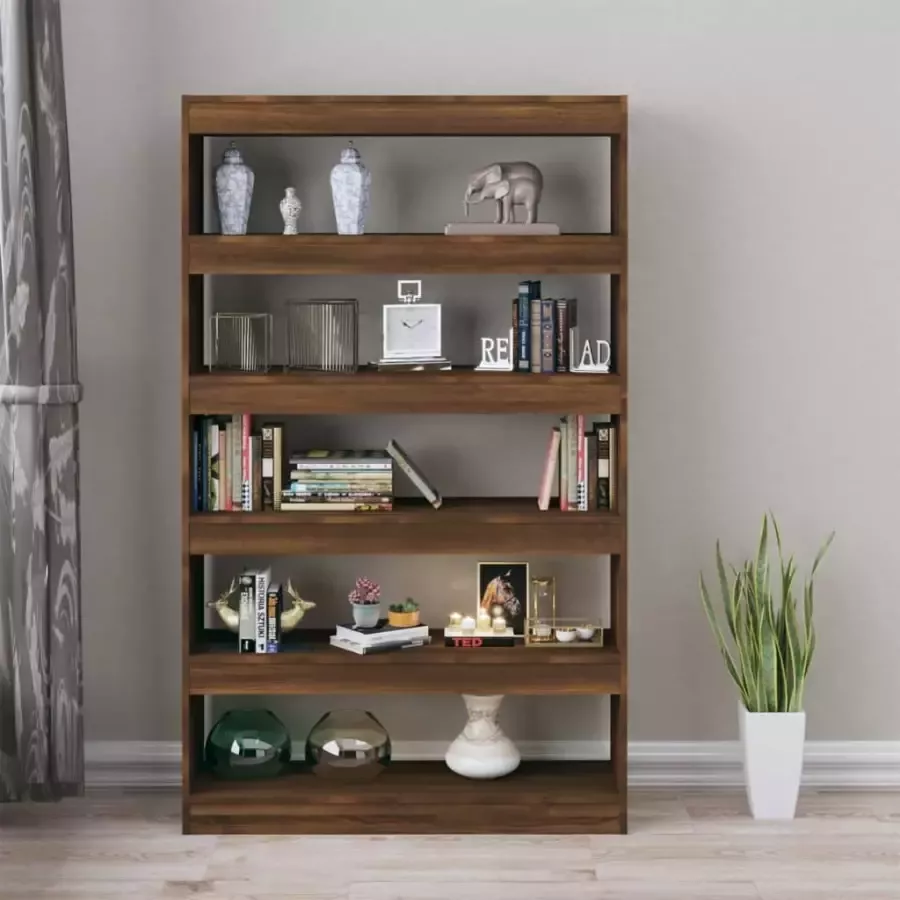 VidaXL -Boekenkast kamerscherm-100x30x166-cm-bruineikenkleurig