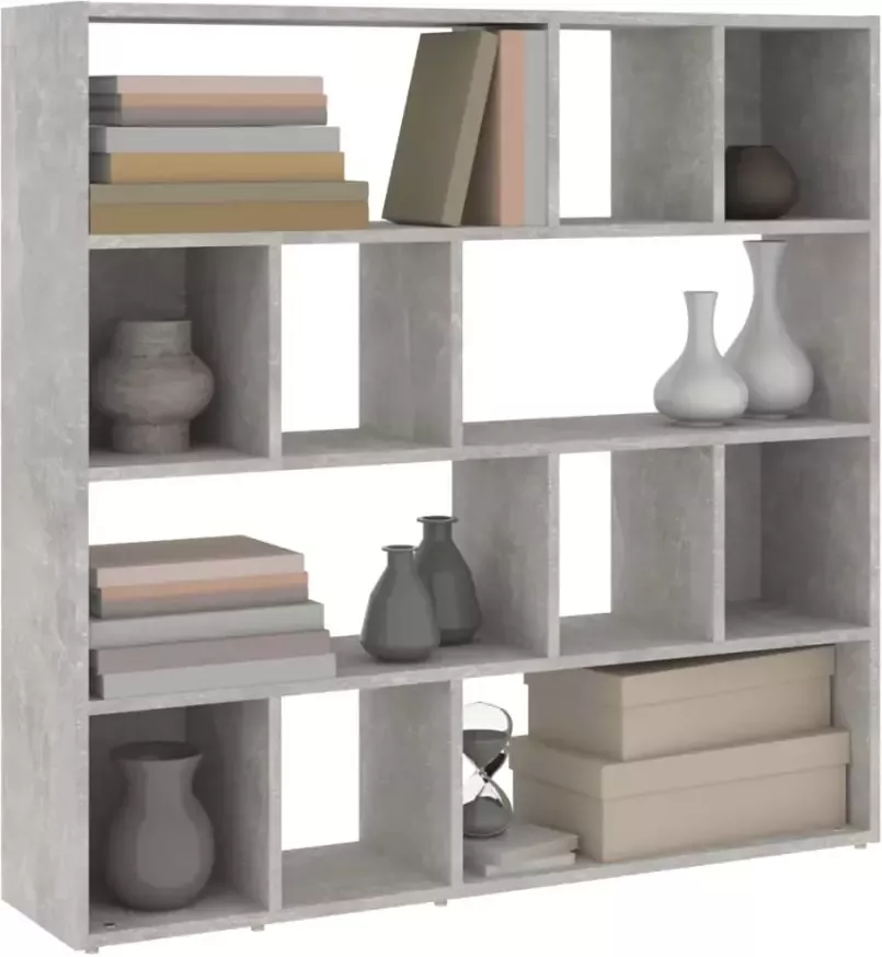 VidaXL -Boekenkast kamerscherm-105x24x102-cm-betongrijs - Foto 4