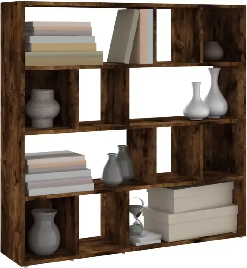 VidaXL -Boekenkast kamerscherm-105x24x102-cm-gerookt-eikenkleurig - Foto 4