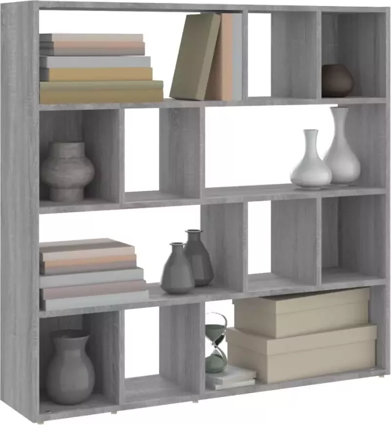 VidaXL -Boekenkast kamerscherm-105x24x102-cm-grijs-sonoma-eikenkleurig - Foto 4