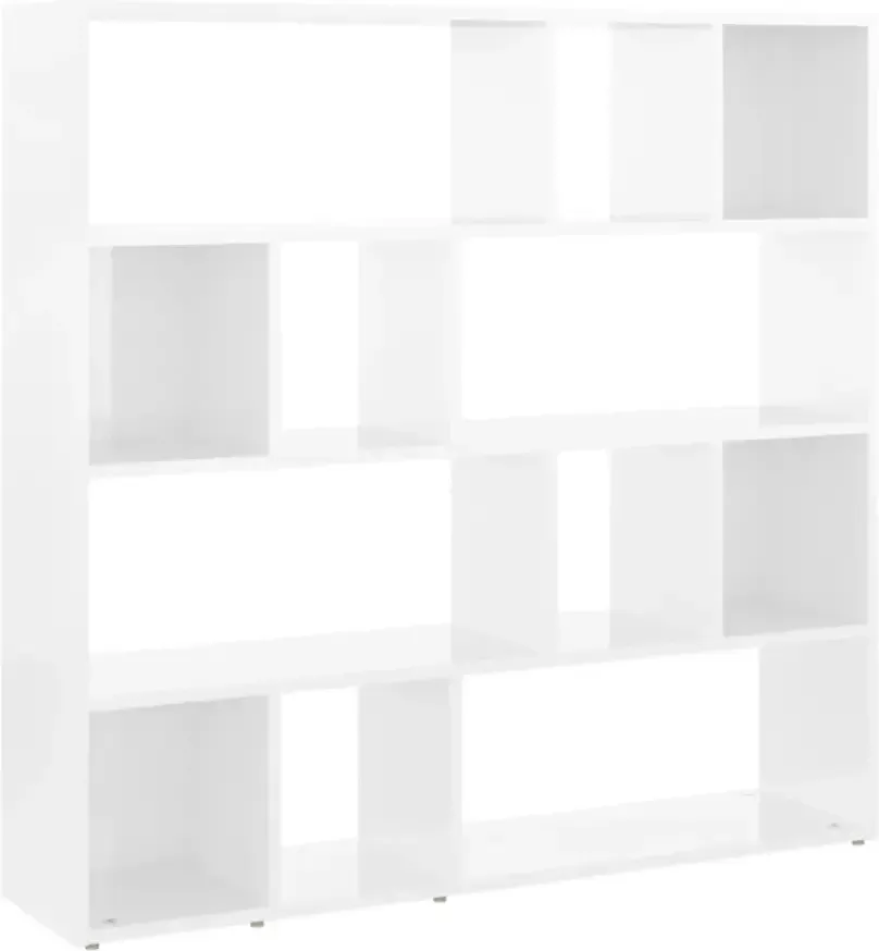 VidaXL -Boekenkast kamerscherm-105x24x102-cm-hoogglans-wit - Foto 6