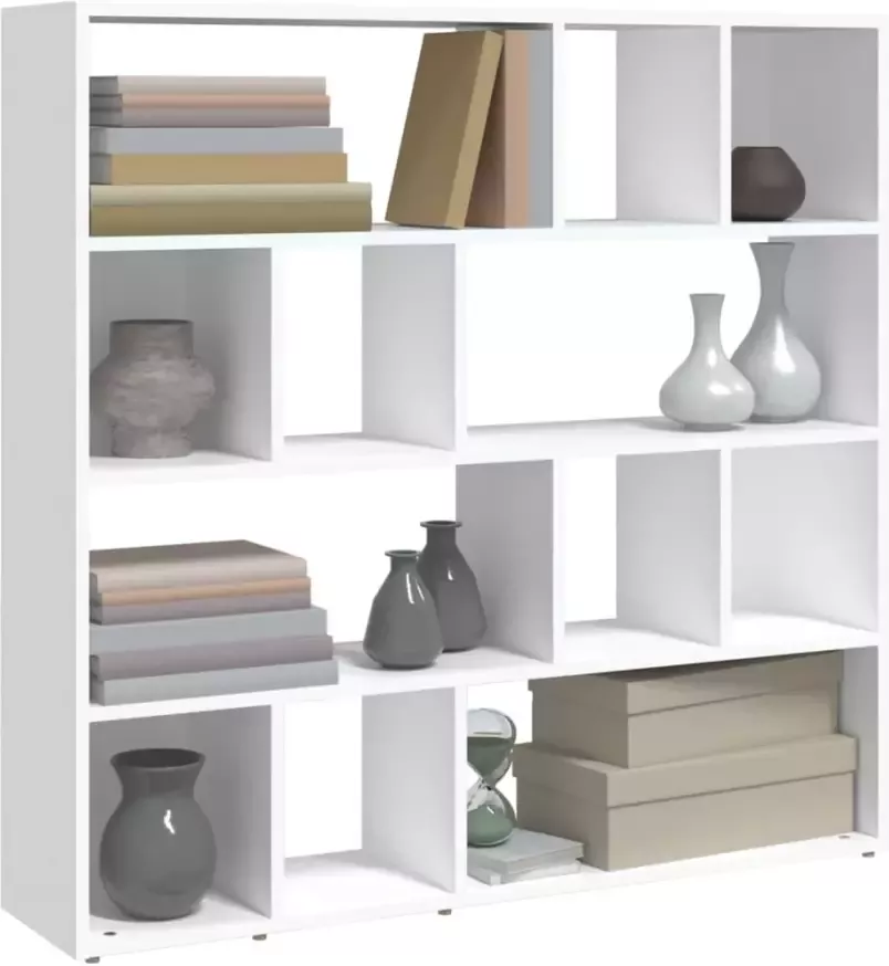 VidaXL -Boekenkast kamerscherm-105x24x102-cm-wit - Foto 4