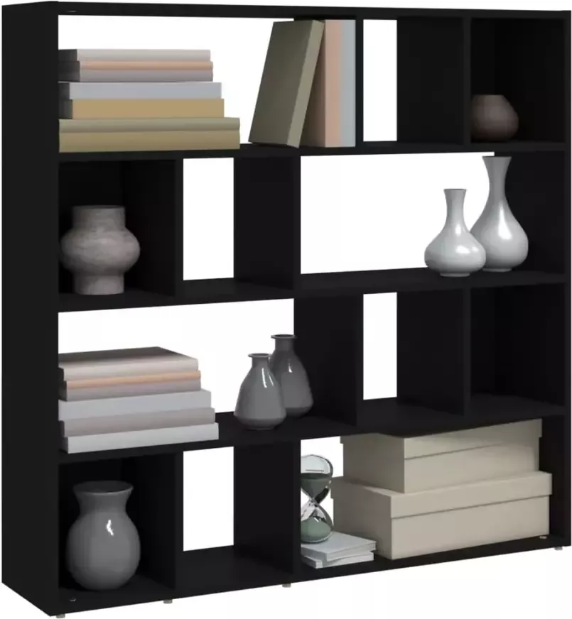VidaXL -Boekenkast kamerscherm-105x24x102-cm-zwart - Foto 4