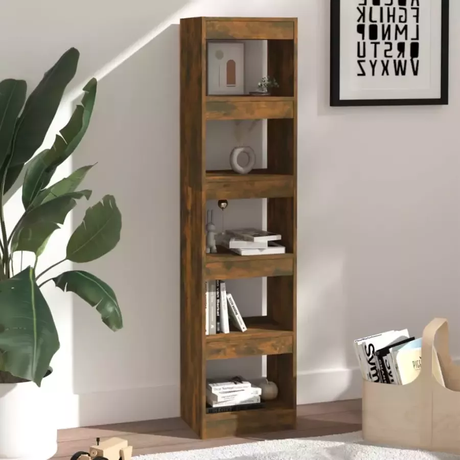 VidaXL -Boekenkast kamerscherm-40x30x166-cm-gerookt-eikenkleurig