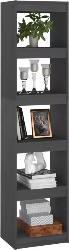 VidaXL -Boekenkast kamerscherm-40x30x167 5-cm-massief-grenenhout-grijs - Foto 4