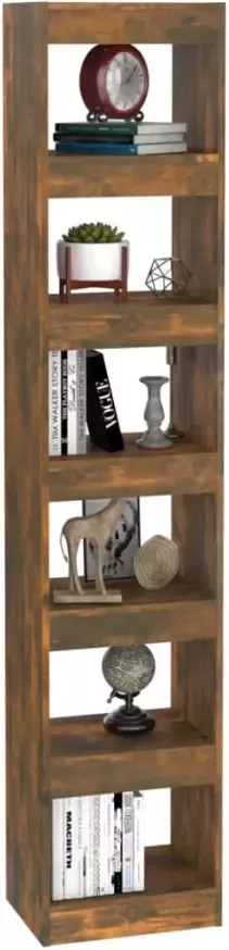 VidaXL -Boekenkast kamerscherm-40x30x198-cm-gerookt-eikenkleurig - Foto 4