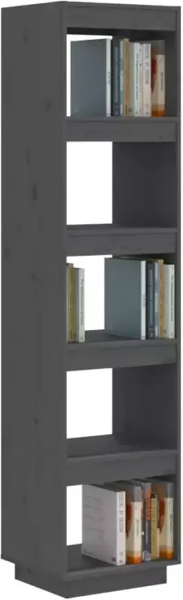 VidaXL -Boekenkast kamerscherm-40x35x167-cm-massief-grenenhout-grijs - Foto 5