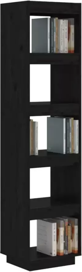 VidaXL -Boekenkast kamerscherm-40x35x167-cm-massief-grenenhout-zwart - Foto 4