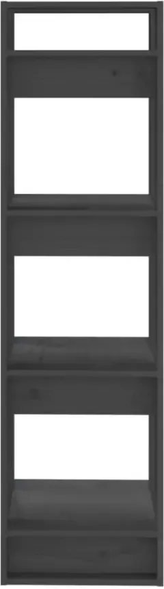 VidaXL -Boekenkast kamerscherm-41x35x125-cm-massief-grenenhout-grijs - Foto 3
