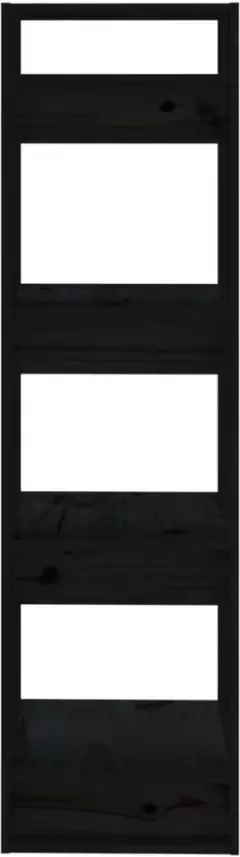 VidaXL -Boekenkast kamerscherm-41x35x125-cm-massief-grenenhout-zwart - Foto 3