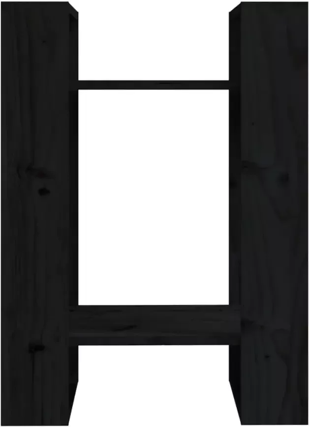 VidaXL -Boekenkast kamerscherm-41x35x57-cm-massief-grenenhout-zwart - Foto 4