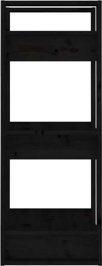 VidaXL -Boekenkast kamerscherm-41x35x91-cm-massief-grenenhout-zwart - Foto 3