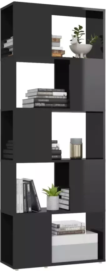 VidaXL Prolenta Premium Boekenkast|kamerscherm 60x24x155 cm hoogglans zwart - Foto 4