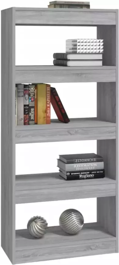 VidaXL -Boekenkast kamerscherm-60x30x135-cm-bewerkt-hout-grijs-sonoma - Foto 2