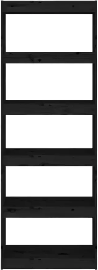 VidaXL -Boekenkast kamerscherm-60x30x167 5-cm-massief-grenenhout-zwart - Foto 1