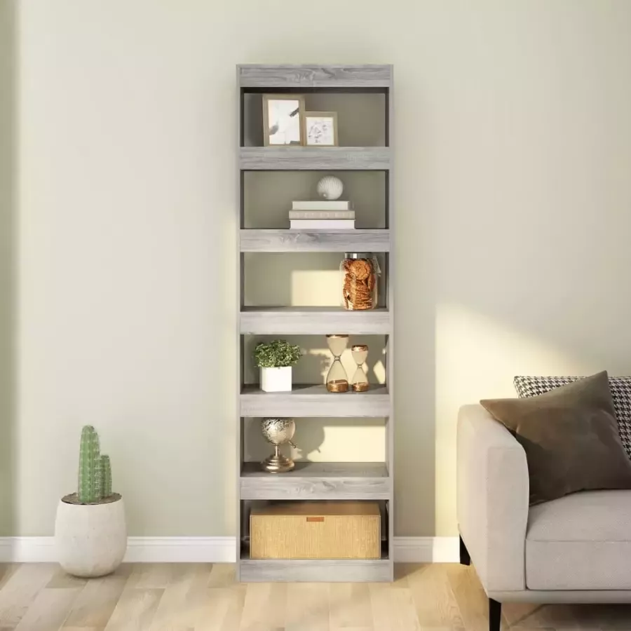 VidaXL -Boekenkast kamerscherm-60x30x198-cm-grijs-sonoma-eikenkleurig - Foto 2