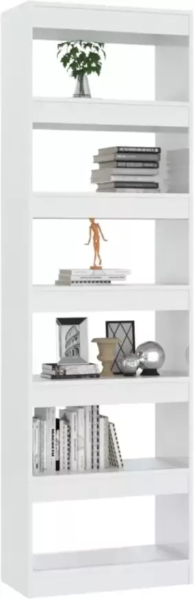 VidaXL -Boekenkast kamerscherm-60x30x198-cm-hoogglans-wit - Foto 4