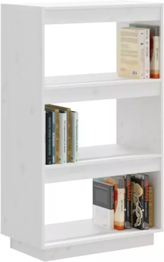 VidaXL -Boekenkast kamerscherm-60x35x103-cm-massief-grenenhout-wit - Foto 4