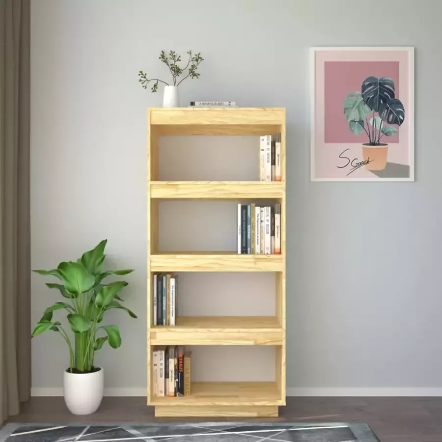 VidaXL -Boekenkast- -kamerscherm-60x35x135-cm-massief-grenenhout - Foto 2