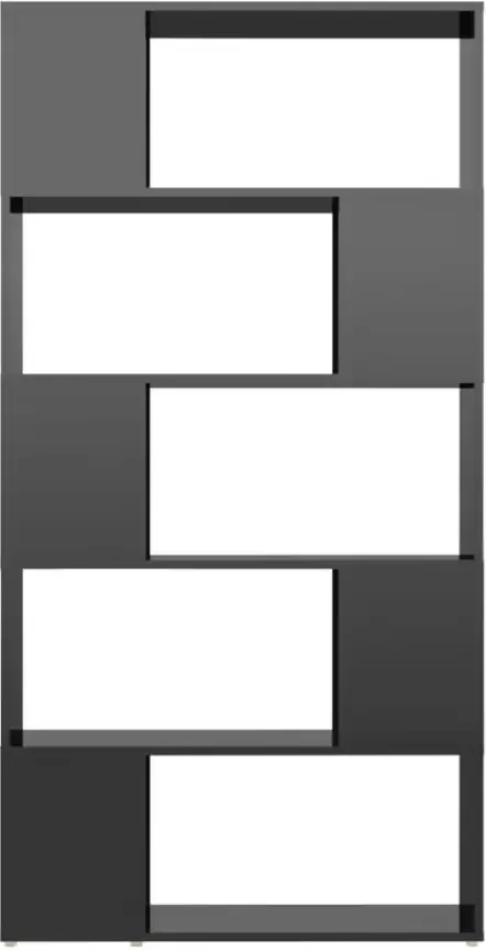 VidaXL -Boekenkast kamerscherm-80x24x155-cm-spaanplaat-hoogglans-zwart - Foto 4