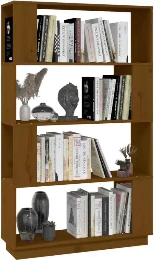 VidaXL -Boekenkast kamerscherm-80x25x132-cm-massief-hout-honingbruin - Foto 4